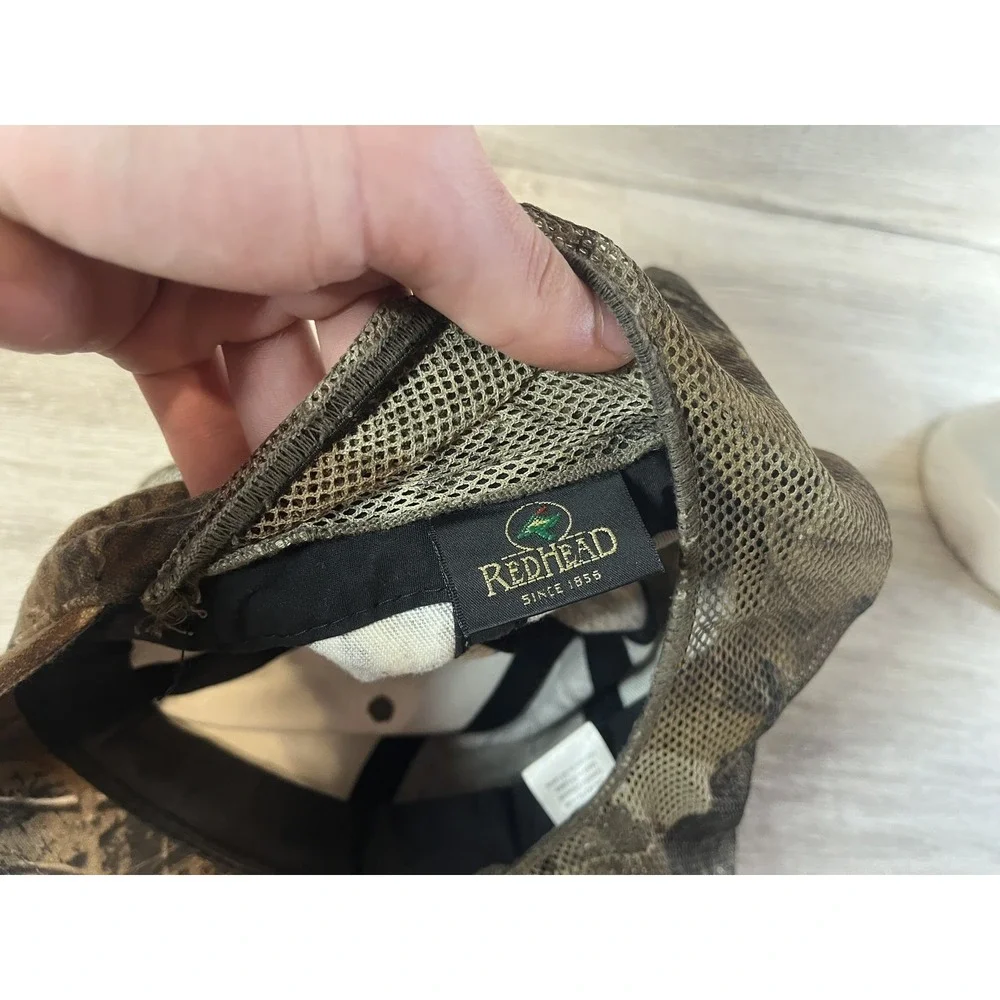 Vintage Hunting Gear Headwear Baseball Cap‎ Hat Built-in Face Veil Brown Camo